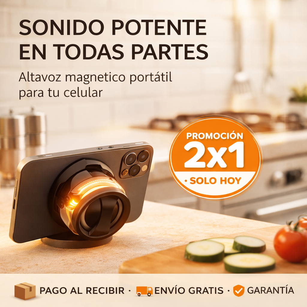 2x1 Parlante Magnético – Sonido Potente en Cualquier Lugar 🔊