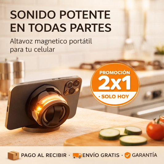 2x1 Parlante Magnético – Sonido Potente en Cualquier Lugar 🔊