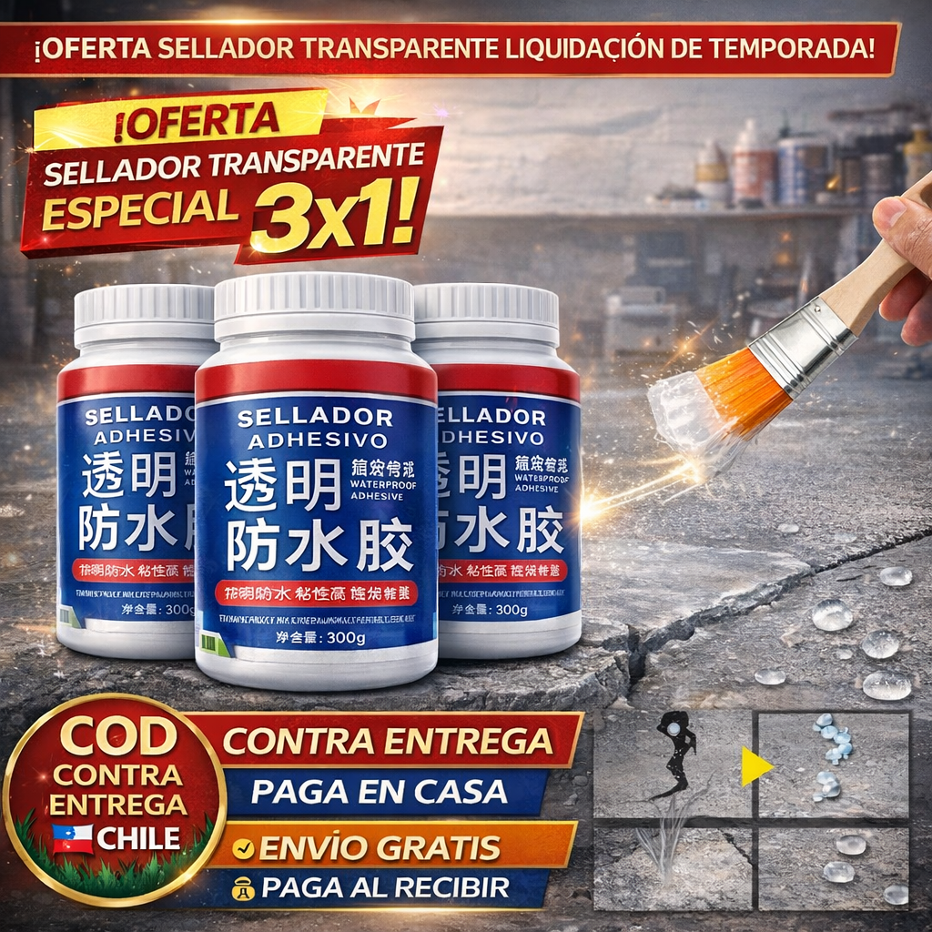 Pack 3x1 Sellador Impermeable Transparente – Elimina Goteras y Humedad