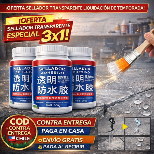 Pack 3x1 Sellador Impermeable Transparente – Elimina Goteras y Humedad