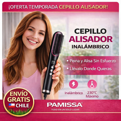 CEPILLO ALISADOR INALÁMBRICO – ALISA, REDUCE FRIZZ Y CUIDA TU CABELLO EN MINUTOS